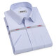 Hengyuanxiang men's short-sleeved shirt in summer thin striped middle-aged daddy's outfit plaid free-iron casual 100% cotton shirt men's short-sleeved hidden blue DX6629 model 40 [Suggested 135-145Jin [Jin equals 0.5 kg]]