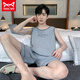 Catman Miiow Pajamas Мужской летний жилет без рукавов Чистый хлопок Тонкий стиль для молодых средних мужчин с короткими рукавами плюс размер 9928 XL Men (рекомендуется 130-150Jin [Jin равняется 0,5 кг])