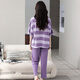 
Cat man 100% pure cotton pajamas for women in summer short-sleeved trousers casual loose women's home clothes large size can be worn out for outfits 671 purple L [recommended 100-120 Jin [Jin equals 0.5 kg]]