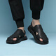 Xi and Han summer large-size men's shoes 45 bag-toe men's sandals 46 larger and widened two-wear sandals casual outdoor beach shoes 15602 black 46