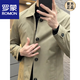 ROMON Spring and Autumn New Men's Versatile Mid-Length Lapel Standard Windproof Windbreaker Men's Casual Style Simple Light Luxury Jacket Black XL (125-140) Jin Jin equals 0.5 kg