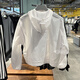
Adidas jacket women's 2025 summer new sportswear woven breathable skin jacket hooded jacket JP0464 JP0464 white UPF50+ L