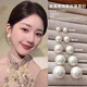 Qi Xiaomi Pearl Earrings for Women 999 Sterling Silver Ear Hole Artificial Pearl Earrings 2025 New Large Pearl Perfect Round Earrings Shijia Milky White Pearls 8mm Pair 999 Pure Silver