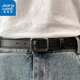 Jeanswest simple style square buckle belt unisex wide belt female Chic student Korean fashion ins belt versatile black