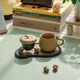 Wanqiantang (Edenus) high-end ceramic office cup, men's and women's coffee cup, personal household tea cup, water cup with tea tray, a chestnut, burnt tea glaze (1 cup, 1 drain, 1 plate)