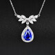 HEEKAIYI Sapphire Necklace for Women Cornflower Blue 18k Diamond Pendant Chinese Valentine's Day Birthday Gift for Wife and Girlfriend Selected 1.17 carat/cornflower blue/double certificate