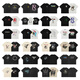 Lee Kids Real Shot Reprection Collection Eagle Shark motif de requin imprimé Round Cou Short Sleeve Beautiful Hip-Hop Men and Women 1048 Black S