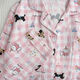 
S.SOFEA women's spring and autumn cute cartoon plaid cloud cotton pajamas home clothes set can be worn outside 826# pink plaid dog 170 M