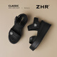 ZHR thick sole high heel sandals for women wearing high-rise soft sole heeled casual women's shoes CE37 black 36