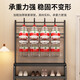 Household clothes rack and shoe rack in one simple coat rack at the door multi-layer shoe rack multi-functional simple rental shoe cabinet bold frame black 80cm with storage board