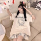 Junjunsui Dimei Kiti-Katzen-Pyjamas für Frauen im Sommer 2025 Neue Pure Cotton Short Sleeve Cartoon Student großer Sommer-Hausbekleidungsset Kurz-Z-9928 XL [Vorgeschlagen 120-140jin [Jin gleich 0,5 kg]]