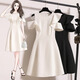 Qian Chenyi Französischer Temperamentanzug Rock Super schöne weiße Kleid Sommer Satin Kleid kleines schwarzes Kleid schwarzes Kleid (Version) High-End-Exquisite/College-Stil M (85-100jin [Jin gleich 0,5 kg])