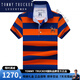 Tommy Trucker International Luxus brandneuer Sommer mittleren Alters mittleren Alters mit reinem Baumwoll kurzärmel Slim Business Revers Striped Base Shirt Light Luxus 3882 Weiß M.