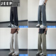 JEEP SPIRIT冰丝裤子男士夏季薄款帅气潮牌美式宽松百搭垂感直筒男生休闲长裤 6636#黑色+6636#卡其 M
