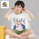 G.Duckkids Summer Boys Pure Algody Pajamas's 2025 Nuevo traje de manga corta de caricatura Summer Summer Big Middle-Big Home'swishwishing Ropa TN Short 695 Dragón de leche amarilla 170 8 tamaños [3-4 años 100 cm/30Jin [Jin equivale a 0.5 kg]]]