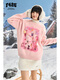F426 national fashion brand winter new colorful and interesting printed three-dimensional star imitation mink sweater off-white S