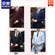 ROMON suit men's suit business formal dress groom wedding dress summer slim host men's suit suit three-piece S702 burgundy (suit + trousers) free tie 4XL (170-180Jin Jin equals 0.5 kg)