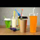 Yishujia 90 calibre au lait tasse de thé à thé transparent en plastique transparent avec couvercle 360/400/500/700 Internet Celebrity Light Cup 5009G-1000 Pieces