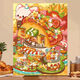 Treasure Bay Food Series Pain d'huile numérique DIY acrylique rempli de peinture d'huile peinte à la main peinte à la main Couleur décorative peinture Z679 Sukiyaki 40 * 50cm Cadre intérieur en bois massif serré + crochet