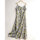 OLJ Robe de marque haut de gamme pour femmes 2025 Été Nouveau jupe de moquette de mode floral et floral imprimé Blue 2xl 130-140jin [Jin est égal à 0,5 kg]