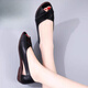 Belle-Tread Marke Weiche Ledersandalen für Frauen tragen Sommer Mutterschuhe, Keil weicher Sohle großer Fischschuhe Mundschuhe bequeme und ältere Frauen grau 40