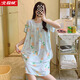 
PURCOTTON Cotton Era 2025 Sleeve Night Dress Cotton Silk Women's Spring and Summer Loose Plus Large Size Pajama Artificial Cotton Length 2025 YZL-GZ15280 M [Suggested 80-100Jin [Jin equals 0.5 kg]]