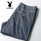 Playboy (Playboy) Corte cola de hilo Single Nuevo estilo Summer Men's Business Business Casual Loose Men's Jeans Trendy Black-723 29