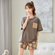 
Red bean pajamas for women in summer pure cotton thin cute Korean style student short-sleeved two-piece set spring and autumn loose summer home clothes maroon GXT6636 picture color 2XL (recommended 130-145 Jin [Jin equals 0.5 kg])
