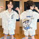 Langsha Jungen Pyjamas Sommereis Seiden Kurzschlärm Dünne Stil Conan Zhongda Kinder 2025 Neue Stil Junior High School Mädchen Kinder Home Kleidung Q kurze Seide-6629 Biqi Girls Kinder 10 Größe empfohlene Höhe 105-115 cm All Size