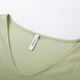 Faserhow [Einfacher V-Ausschnitt weich und hautfreundlich und schlankes T-Shirt] Großgröße Fett MM2025 SOMMER SOMMER SOMMEN 1473 Bohnengrün 2xl