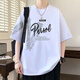 Opeodly2025 neuer Teenager kurzärärmig T-Shirt Herren trendige Sommer High School-Schüler gutaussehende Kinder Sommerkleidung Top JT693 Black M.