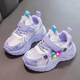 Обувь девочек Kulomi Single Shoes 2025 Новая весна и осень -стиль маленькая девочка модные сети кроссовки детские осенние туфли фиолетовый однослойный однослой 33 размер 20,5 см