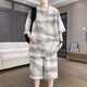 Gegusen casual sports ice silk suit 12-16-year-old boy summer trendy brand short-sleeved shorts summer teenagers men's clothing trend T6630 black M 80-100Jin [Jin equals 0.5 kg] wearable