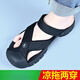 Hawit driving sandals driving shoes men's rubber head herringbone sandals sandals dual-purpose beach shoes summer anti-slip fishing black 5155 head sandals dual-purpose 40