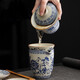 
Qishi Ru Kiln Blue and White Tea Set Set 2024 New Household Tea Brewing Equipment Light Luxury Kung Fu Tea Cup Lid Bowl Gift Box Pack 9214 Lamb Fat Yujiangshan Sushi Bake---- Gift Box Pack