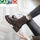 CARTELO True Soft Leather Martin Boots Women's British Style 2025 New Spring and Autumn Fleece Brown Thick-soled Short Boots Motorcycle Boots Black Single Li 37