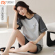 
Modali tender solid color cotton pajamas for women in summer solid color cotton shorts shorts summer new young ladies home clothing set Yi short sleeve suit: YZT9856 M Recommended 70-95 Jin [Jin equals 0.5 kg] wear