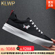 KLWP香港国际正品2025新款时尚刺绣帆布鞋男韩版百搭透气轻便休闲鞋 黑色[内增高] (240mm) 38