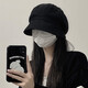 Beret Hat 2025 New Style Women's Spring, Autumn and Winter Large Head Circumference No Makeup Pile Cold Hat Showing Face Little Fisherman Hat #704-Black Main Image One Size One Size (55-58cm) Generally Can Be Weared