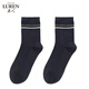 LU REN socks men's mulberry mid-calf socks sweat-absorbent and breathable spring and summer double-needle thin black socks for men 9187 9187-combination 1-pack 5 pairs one size fits all