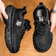 Sole des pneus Chaussures pour hommes pour les chaussures de sport décontractées à la mode d'été Running Salle épaisse semelle en améliorant les petites chaussures de papa blanches RF-S1697 Black 41