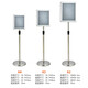 Elifo stainless steel retractable vertical sign display sign water sign display stand vertical billboard sign guide sign bracket submenu display board right angle a3 gold 1 pack