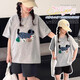 
Girls Summer Set 2025 New Junior High School Girls Summer Fashion Short Sleeve Shorts Girls Children's Summer Top Gray Set 160