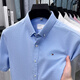Tommy Hee Kelly American Tomm pure cotton short-sleeved shirt men's summer new high-end business casual fashion versatile shirt Baolan QLM15260 4XL Recommended 180-205Jin [Jin equals 0.5 kg]