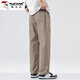 Woodpecker casual pants for men 2025 summer new ice silk loose straight trousers for men trendy versatile wide-leg pants for men 733 gray XL recommended 130-150Jin [Jin equals 0.5 kg]