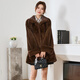 
Winter home brand imported fur mink coat for women's whole mink medium-length vertical lapel mink coat for women's cloak style, brown color, one size 180Jin [Jin equals 0.5 kg] (cloak loose version)