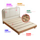 Natural Bear children's bed for boys and girls, simple modern soft-packed bed, beech wood bed foot, teen bed, small apartment bedroom, high-foot bed, soft-packed bed 1.2m*2.0m
