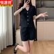 Hengyuan Xiangshen Xiaoxiang Style Short Sleeve Set for Women 2025 Summer New Korean Style Fashionable and Trendy Age Reducing Shorts Two-Piece Set Blue [Fashion-Quality] 3XL [Suggested 130#-140Jin [Jin equals 0.5 kg]]