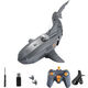 Ferngesteuerte mechanische Hai Great White Shark Boat Submarine Fischtank mit Kamera Elektrisch simuliertes Wal Kinderspielzeug Tarnung Schwarzes Sechs-Kanal-Nuklear-U-Boot-U-Boot Offizielle Standardkonfiguration