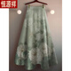 Hengyuanxiang jupe féminine jupe mi-longueur 2025 Nouvelle jupe à l'ourlet imprimée à la mode, la jupe mince et tombante et trop genoue. Jupe-fleur nationale m recommandée 80-95